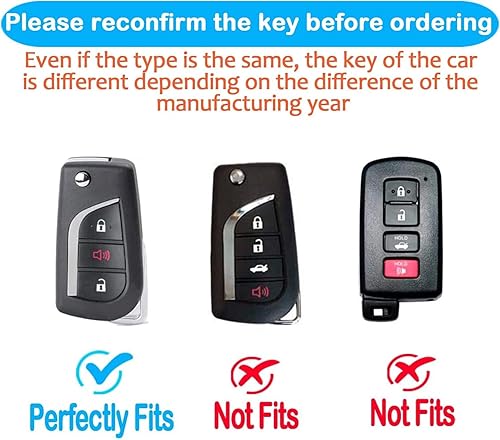 Miniatura 2 de Tukellen Funda especial para llavero de Toyota, funda de TPU suave especial compatible con Fortuner Tundra Camry RAV4 Highlander Challenger (rosa, 3