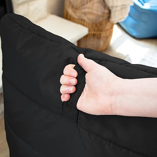 Miniatura 7 de Big Joe Aurora - Puf, Smartmax negro, mezcla de nailon de poliéster duradera, 2.5 pies