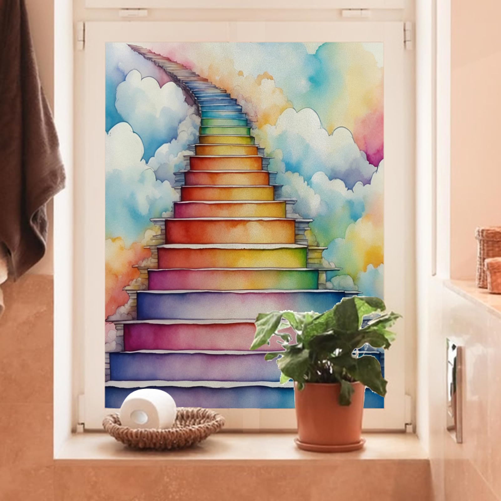 Pokrowiec łazienkowy samoprzylepny, wzór(60x58cm/2pcs)