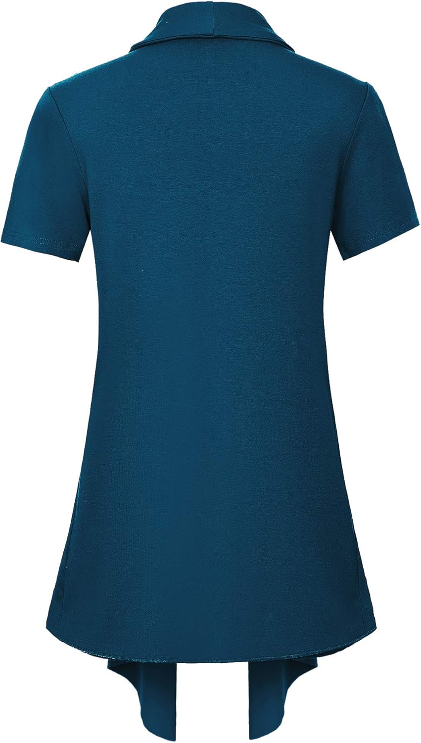 Women's Short Sleeve Draped Open Front Cardigan Lightweight Summer Vest for Women - Image 3