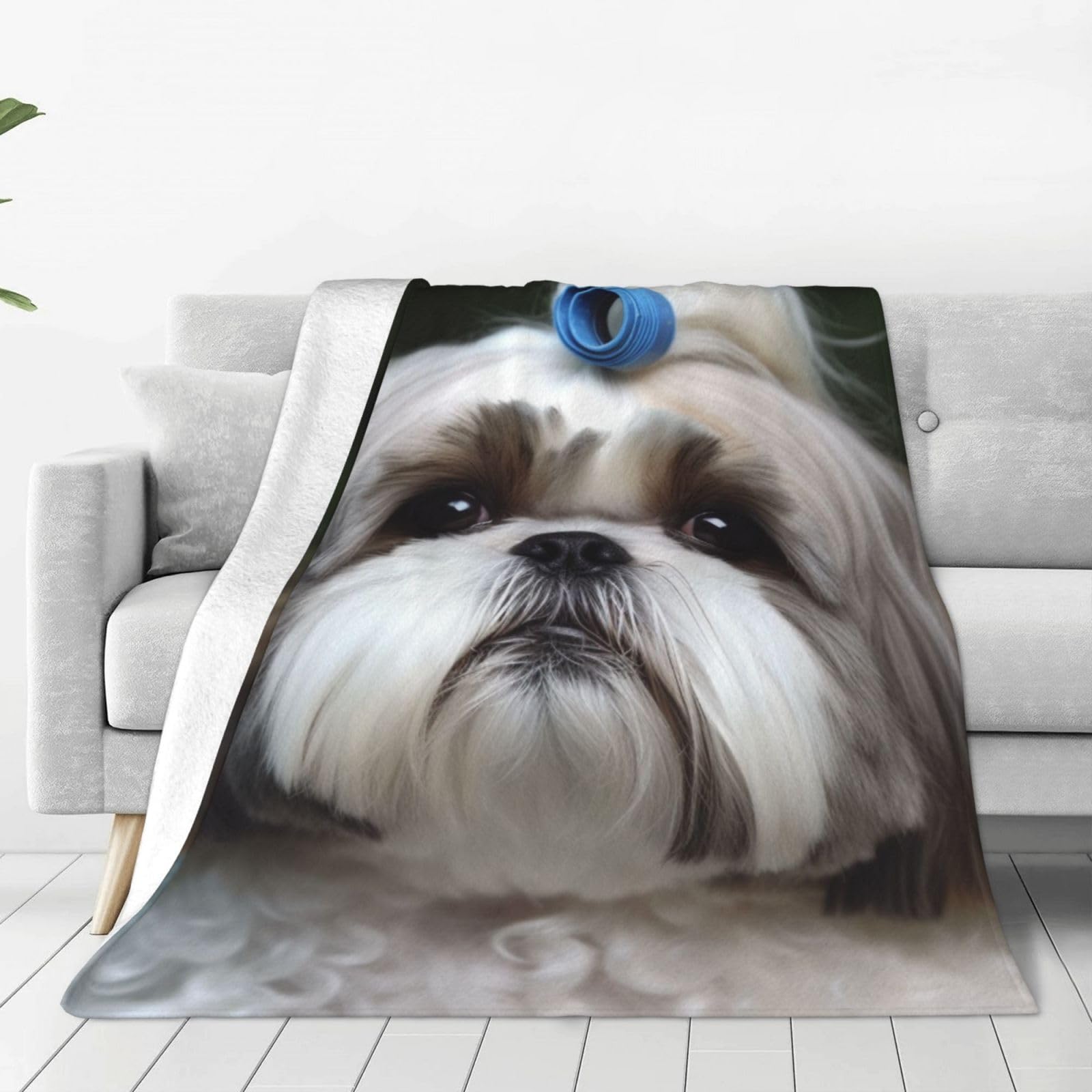 Plaid Shih Tzu flanelle anti-froid couverture légère de chambre