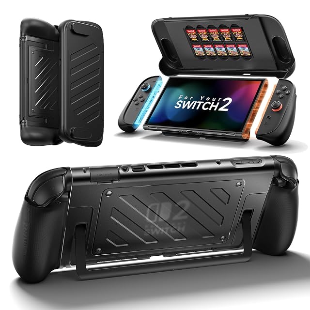 JSAUX Split Protective Case for Nintendo Switch 2 TPU Middle Frame PC Front Cover Non-Slip Ergonomic Grip Storage