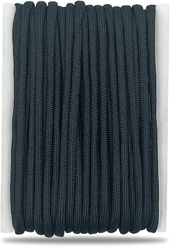 Paracord 110 lb, Tactical Parachute Cord Thickness 5/32Inch, 7-Strand Core para Cord Lanyard, Strong Heavy-Duty Rope for Outdoor Camping Gear Tent Rope Handle WrapsBlack-4mm
