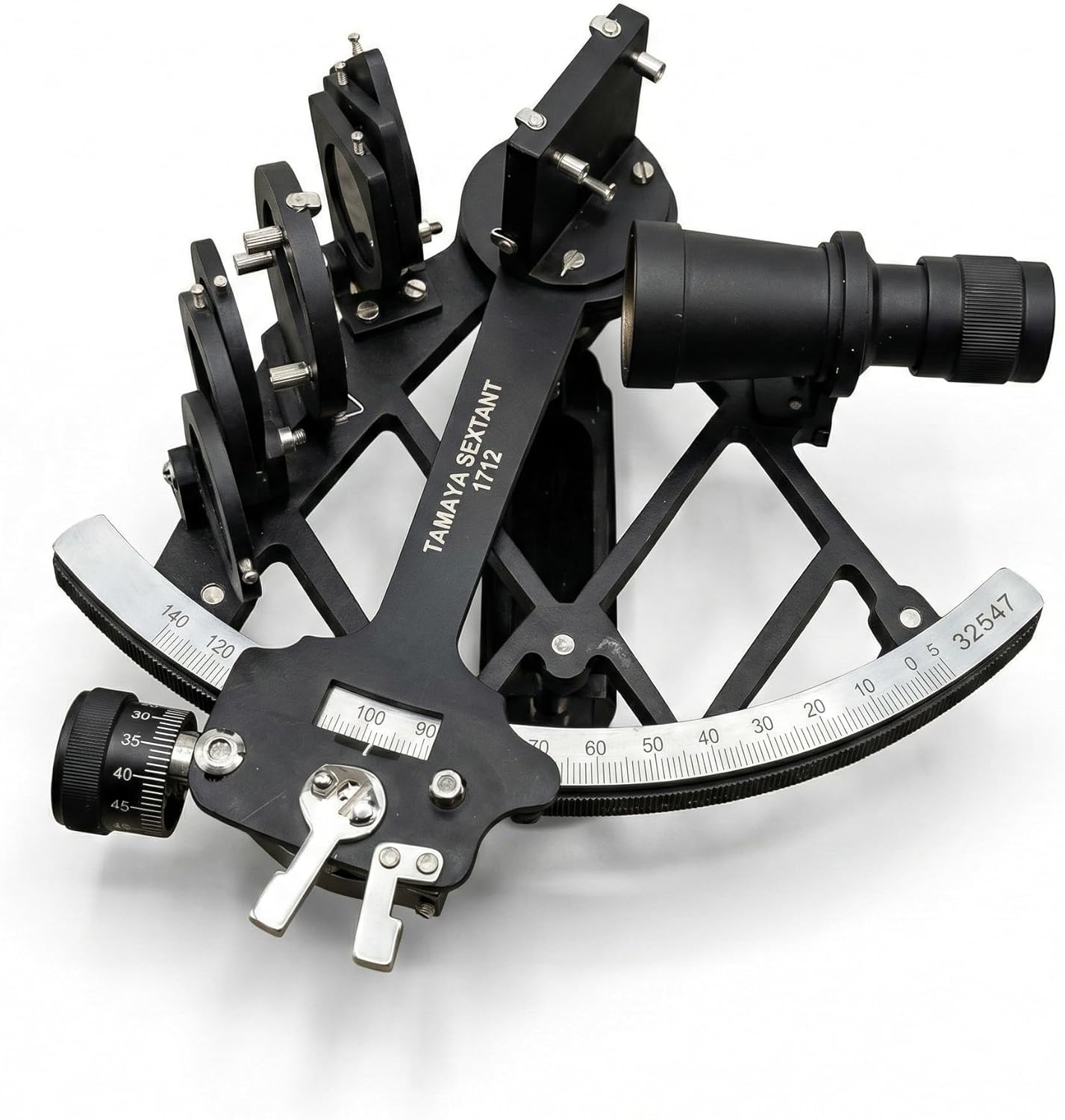 HassanhandicraftsTamaya Antique Vintage Brass 9" Nautical Marine Sextant 1712 Working German Sextant Aluminum Black Powder Coated Functional Tamaya Sextant