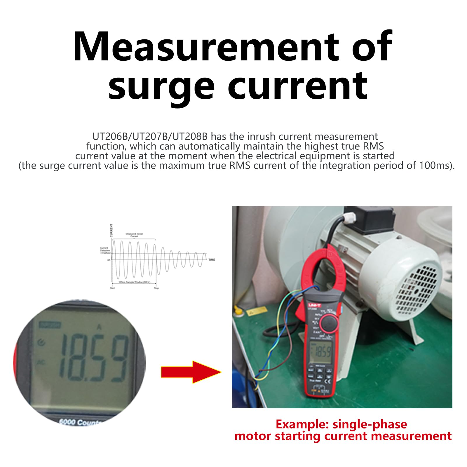 UNI-T UT207B Analog Strommesszange Multimeter AC DC 1000A 1000V Prüfer Fachmann Digital Amperemeter Zange Voltmeter