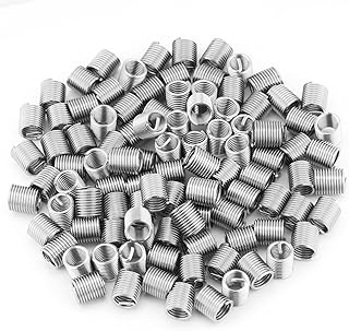 100pcs Stainless Steel SS304 Coiled Wire Helical Screw Thread Inserts M8 x 1.25 x 2D Length for Helical Repair