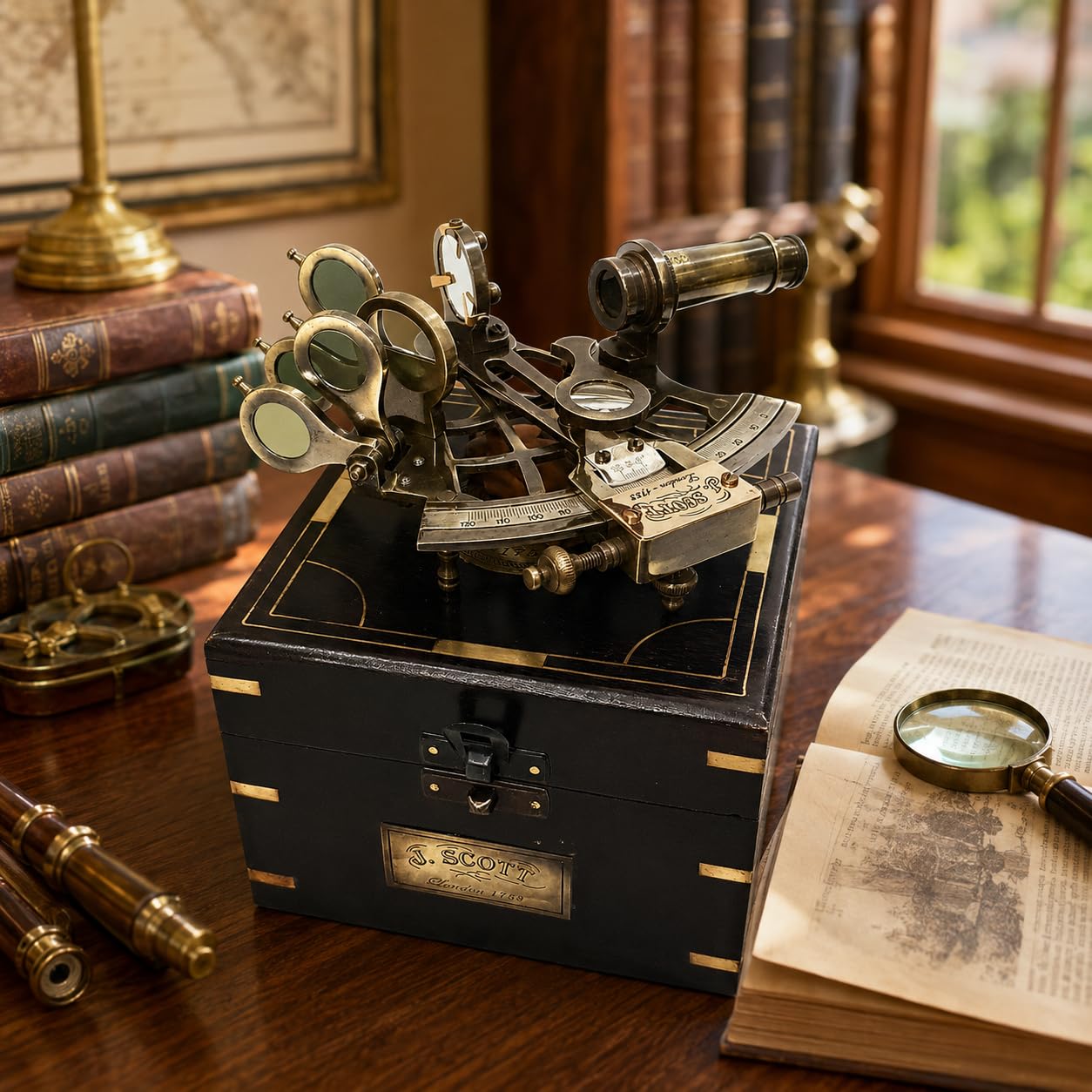 六分儀　アンティーク　真鍮　kelvin＆wilfrid o.white co Amazon.co.jp: Nautical Sextant J.Scott London ヴィンテージ 真鍮
