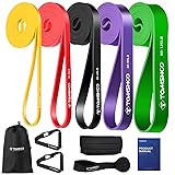 TOMSHOO Bandes de résistance 5XS - en Latex - Doux pour la Peau - pour Crossfit, Stretching et Powerlifting Noir