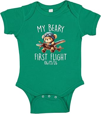 My First Flight Baby One Piece Or Toddler T-Shirt Babys 1st Plane Trip Outfit with Custom Date