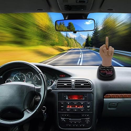 Miniatura 2 de Adorno de dedo medio para automóvil, divertido juguete de sacudida con energía solar, juguete para decoración interior de automóvil, tablero de