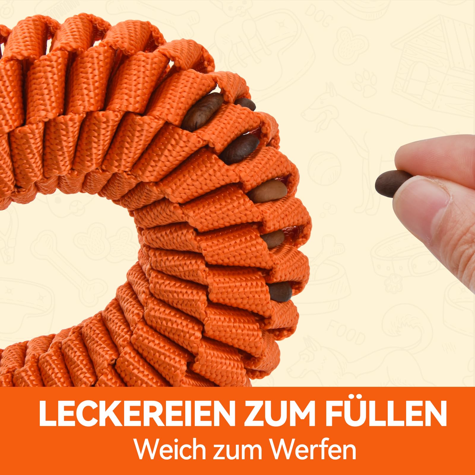 AUSCAT Hundespielzeug Seil, Langlebiges Karotte Hundespielzeug Geflochten mit Quietscher, Tau Spielzeug für Welpen, Karotte