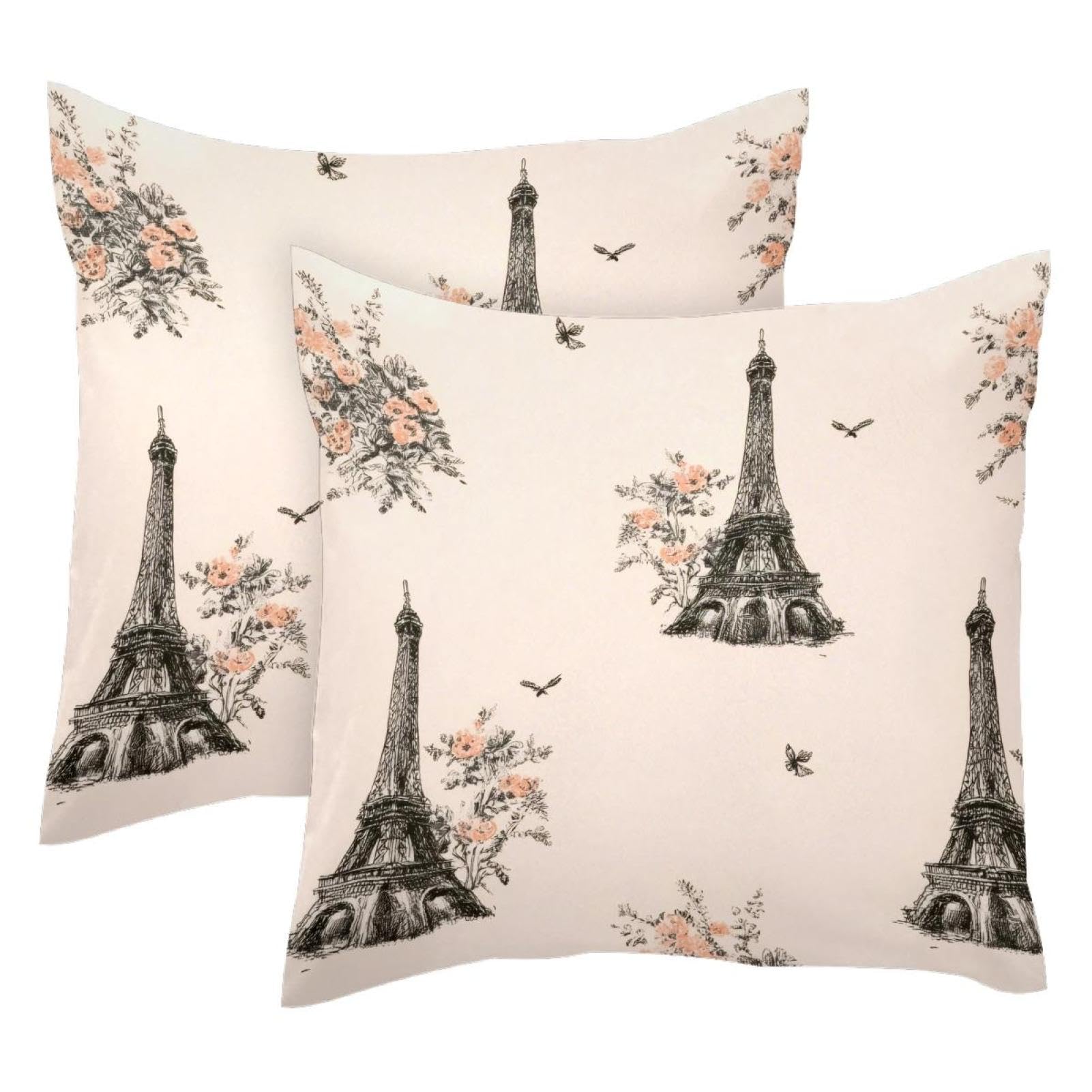 Housse de coussin velours doux Tour de Paris pour sublimer votre canapé de lecture