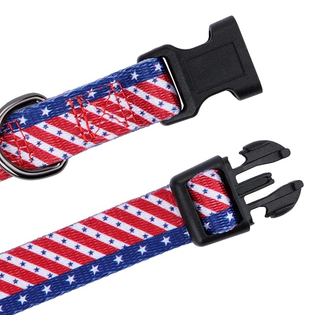 Foto 4 de 7 de Collar de perro con bandera americana Día de la Independencia del 4 de julio The Great America Dog Collares