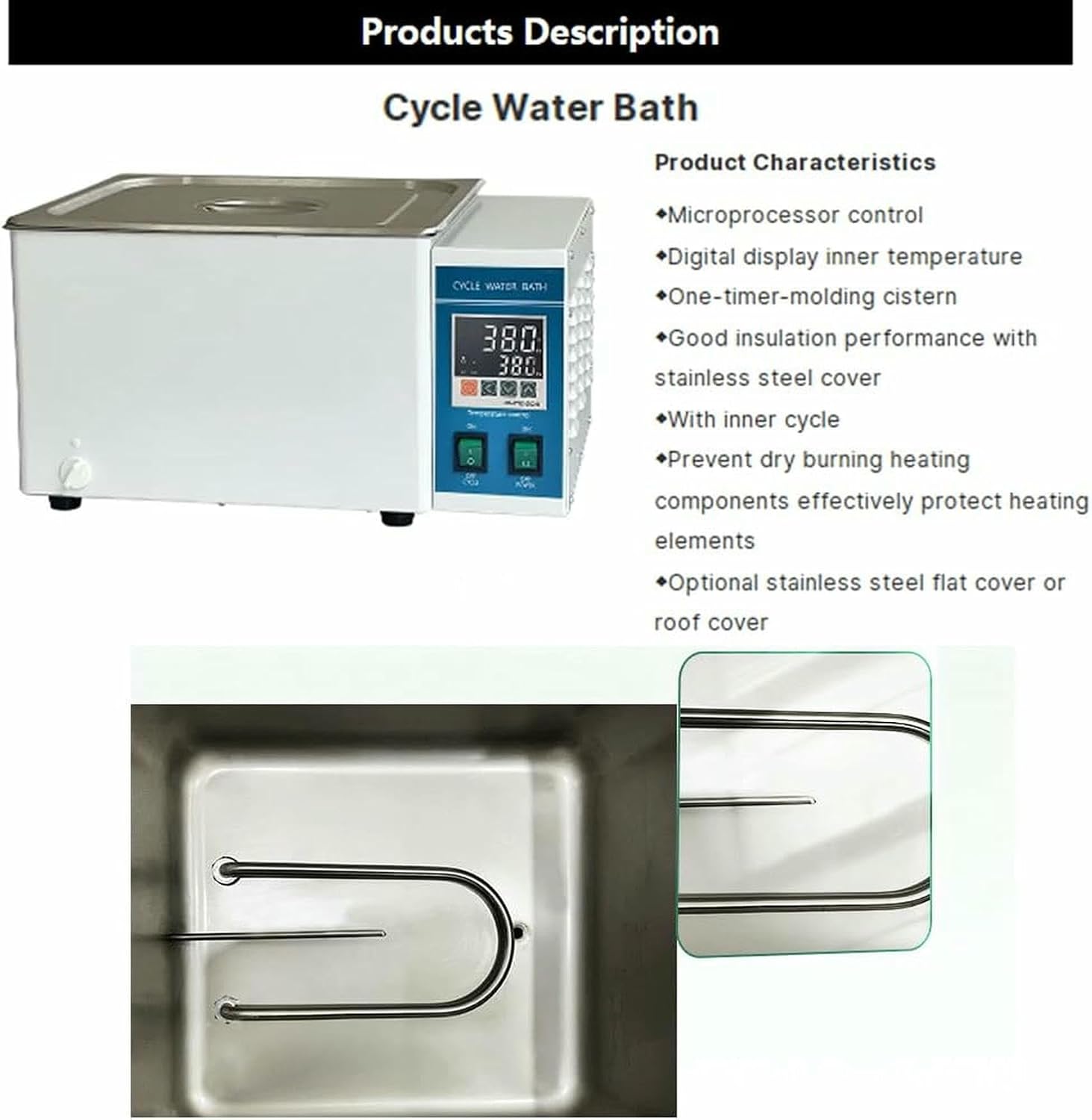 Laboratory Cycle Water Bath, Constant Temperature Circulation Heating Container