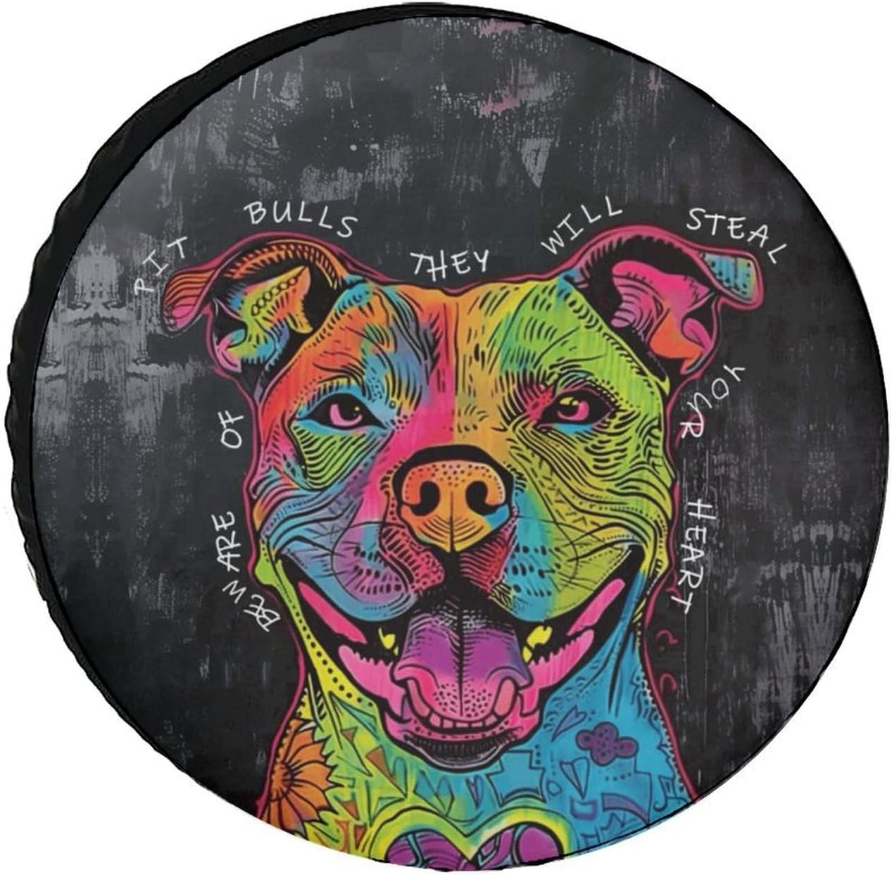 Abstract Pitbull Dog Graffiti Tire Covers Wheel Cover Protectors Waterproof Spare Tire Cover Universal Fit for RV SUV Truck Travel Trailer Accessories