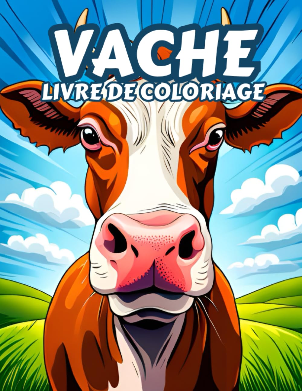 Vache : livre de coloriage: Le livre de coloriage avec des motifs de vache est un excellent cadeau pour les enfants qui aiment les animaux de la ferme.