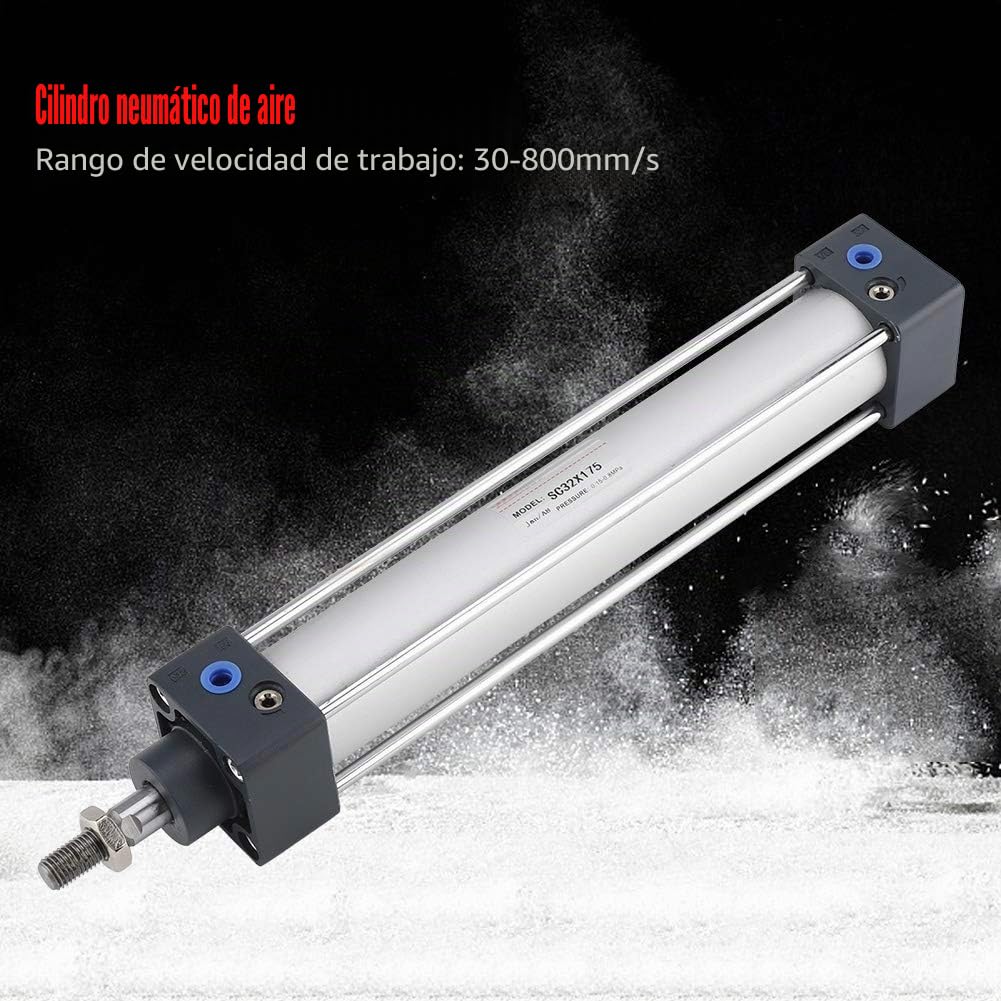 Vástago de pistón atornillado Cilindro neumático de aire Acción doble 32 mm Diámetro 175 mm Cilindro de aire