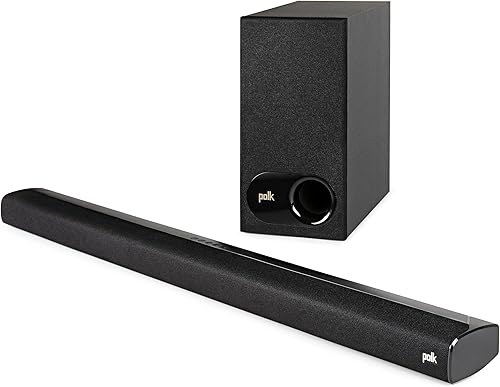 Polk Audio - Signa S2 - Barra de sonido ultrafina para televisores 4K y HD, con subwoofer inalámbrico y cables HDMI y ópticos incluidos, con