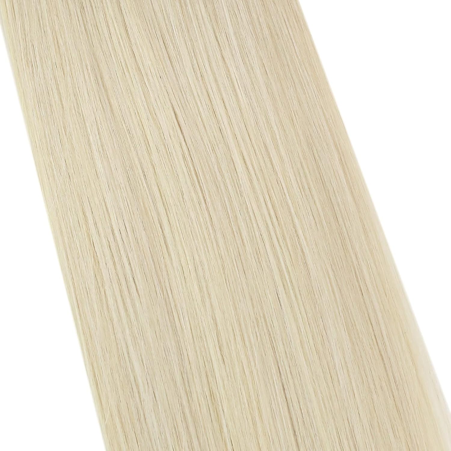 Ugeat Human Hair Clip in Extensions Blonde Clip in Hair Extensions Real Human Hair Platinum Blonde Clip in Hair Extensions for Women Blonde Hair Extensions 14 Inch 120g(105g Hair + 15g Clips)