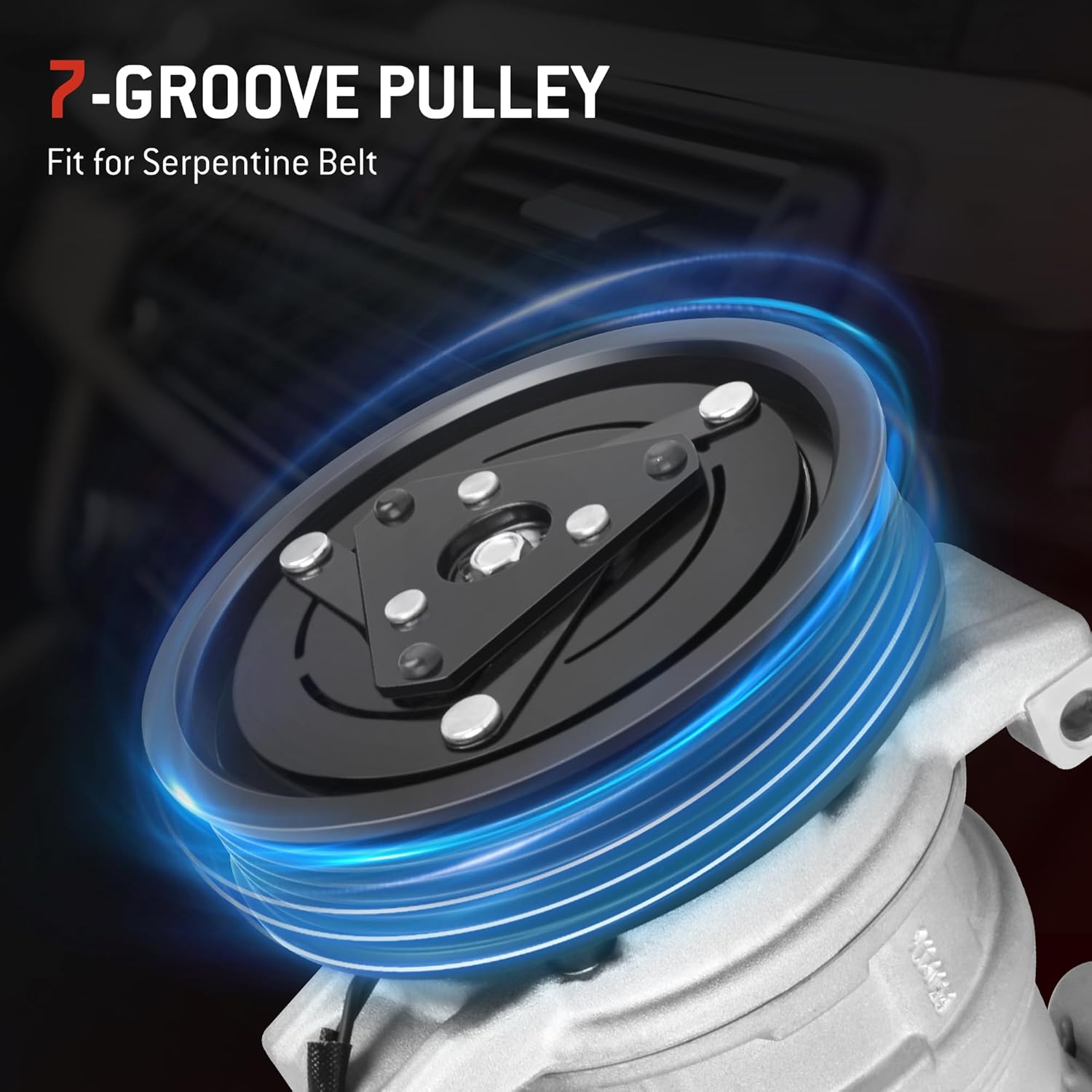 HYR Automotive Air Conditioning Compressor AC Compressor with Clutch Compatible with Honda Accord 2003-2007 2.4L, 7 grooves, 38810RAAA01, 78389, 38810-RAA-A01