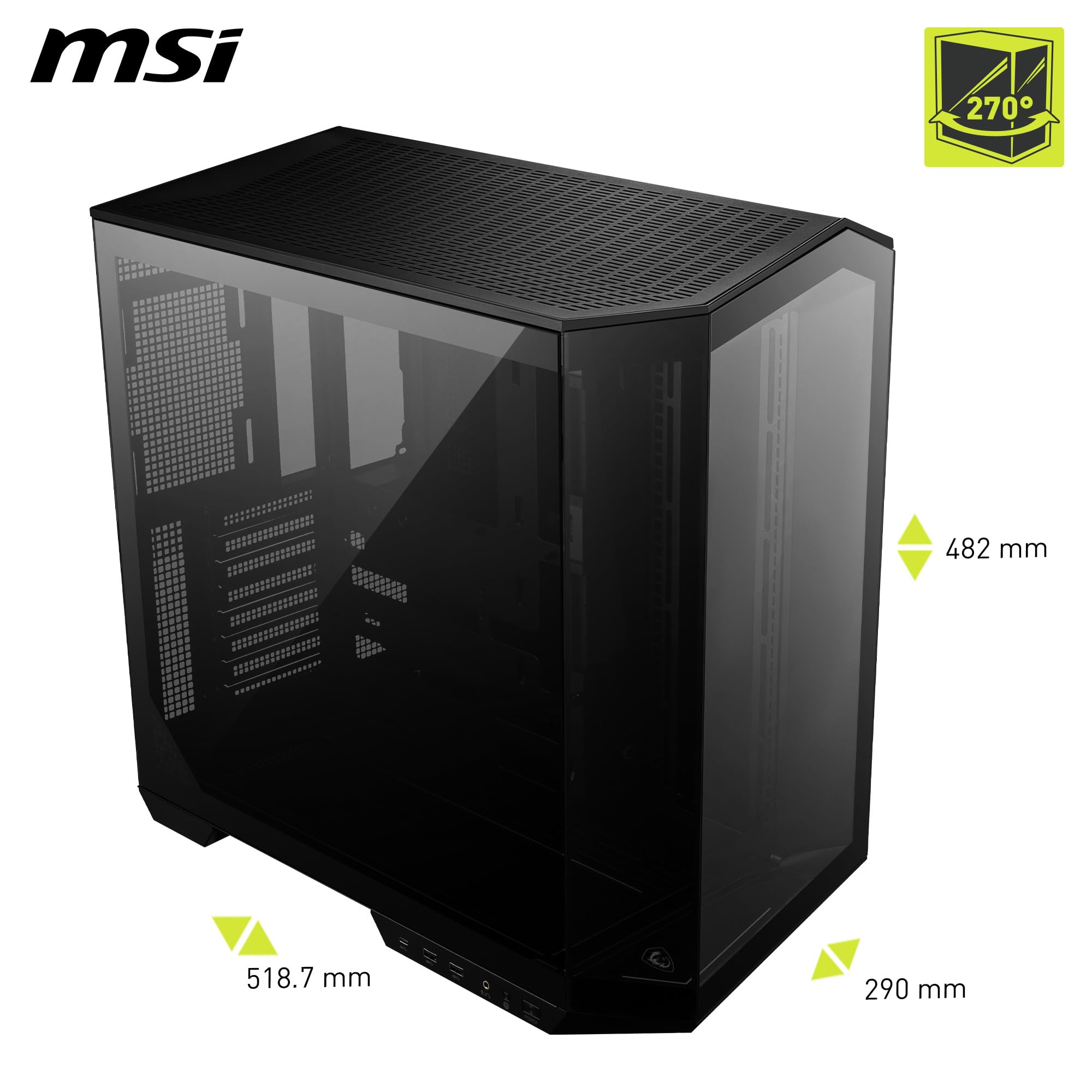 Image secondaire de Boîtier PC MSI MAG PANO 100L PZ ATX - Design Élégant avec Support GPU Vertical