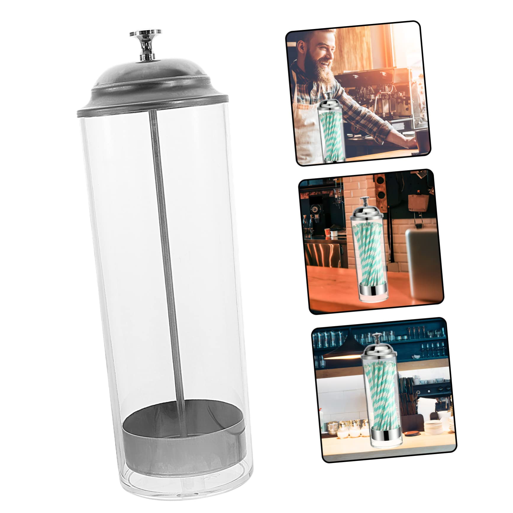 NAMOARLY Straw Dispenser Counter Storage Bucket Bendable Reusable Straws Organizer