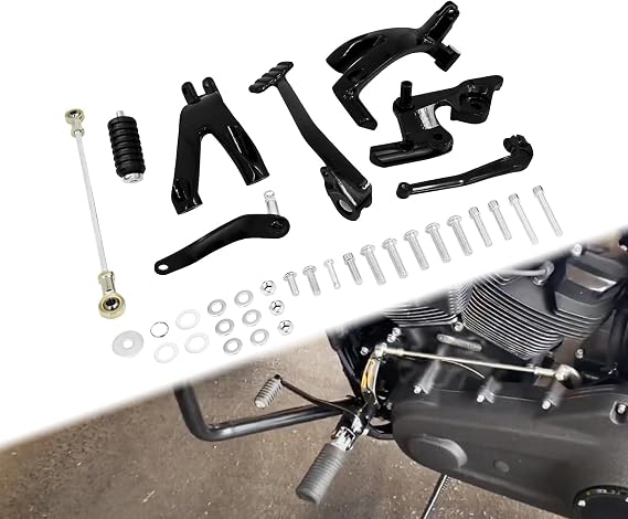 Forward Controls Kit Fit for Harley Softail Low Rider S FXLRS Low Rider ST FXLRST Standard FXST Street Bob FXBB 2018-2025, Foot Pegs Levers Linkage Set, Upgrade Controls System, Black