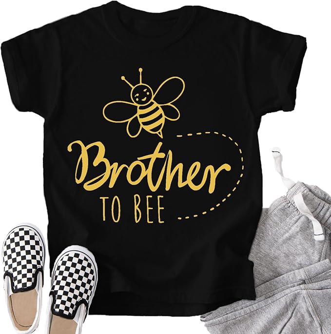 Family matching pregnancy reveal t-shirt bee theme