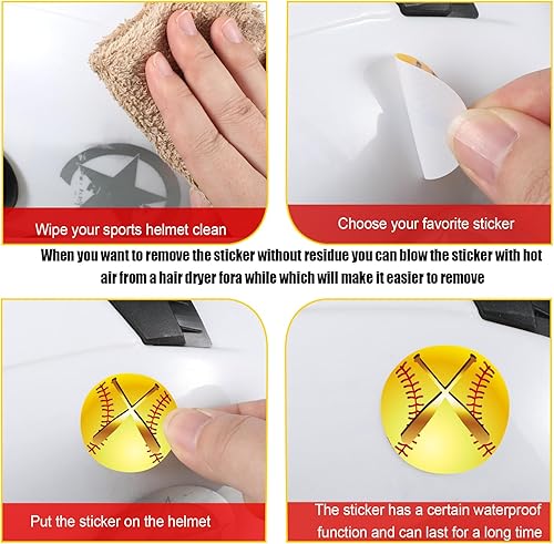 Miniatura 3 de 300 calcomanías de vinilo para casco de béisbol y sóftbol, calcomanías de vinilo para deportes, sóftbol, calcomanías autoadhesivas para casco dorado