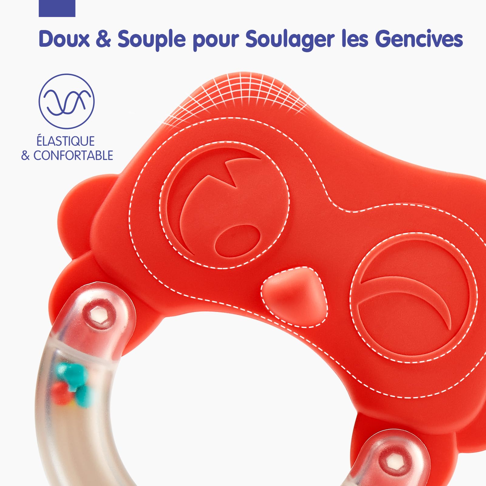 Jouet pour Bébé 3 Mois Hochet de Dentition pour Bébé 0 3 6 9 Mois, Jouets d'Eveil Anneaux de Dentition sans BPA avec Boîte de Rangement Cadeau pour Naissance Garçon Fille, 10PCS