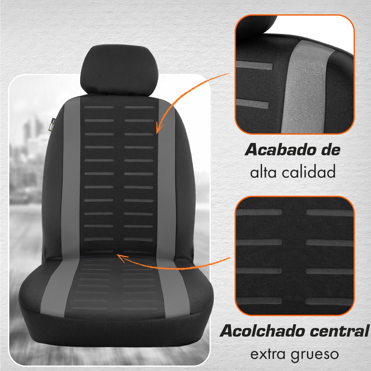 Shkalacar Funda De Asiento De Coche 9 Pcs, Protector De Asiento Universal De Cuero PU, Fundas Asientos Coche Universales Para Coche, Vehículo Todoterreno (Negro