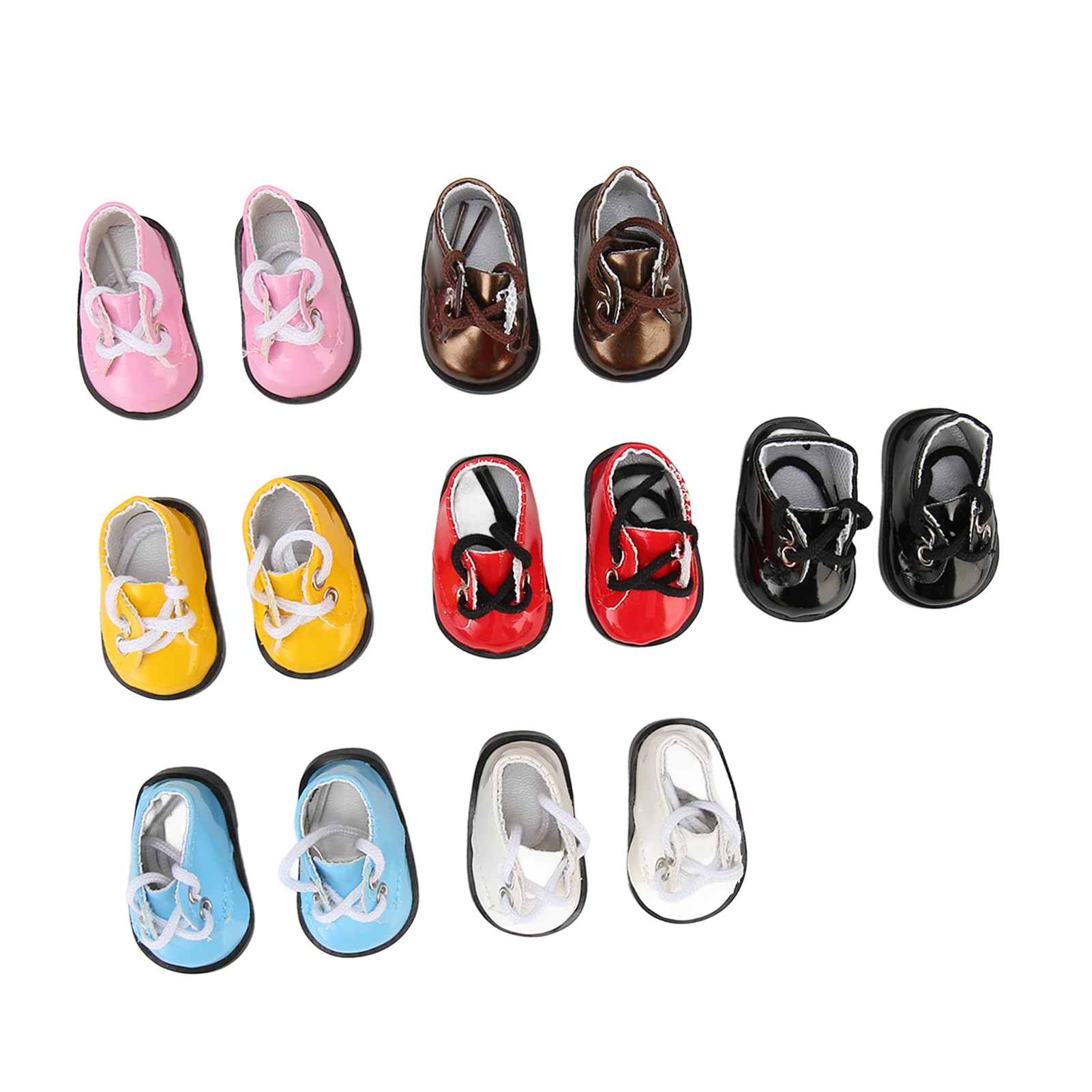 SIXRUN Plüschpuppen-Kleiderschuhe mit Kugelgelenk, Exquisite Leuchtende Farbige Schuhe für Puppen, 7 Paar