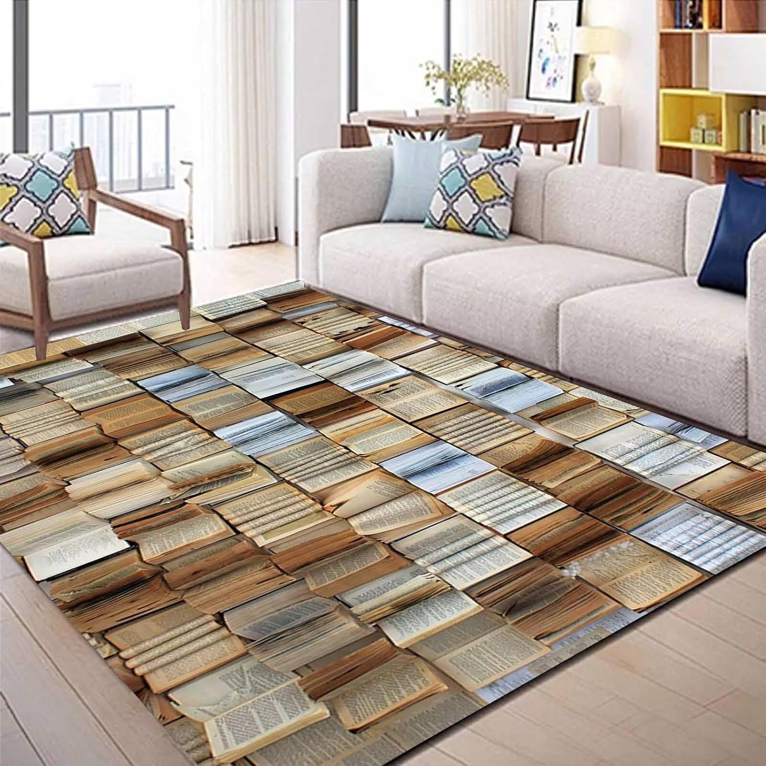 Soyalie Abstract Modern Area Rugs 2'x3'Vintage Bookshelf