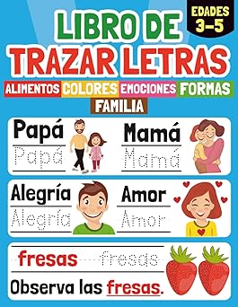Libro de Trazar Letras: Un Cuaderno de Actividades para Aprender a Escribir las Letras, Palabras y Oraciones - Caligrafía Preescolar para Niños de 3 a 5 años Libros de Caligrafía para Niños en