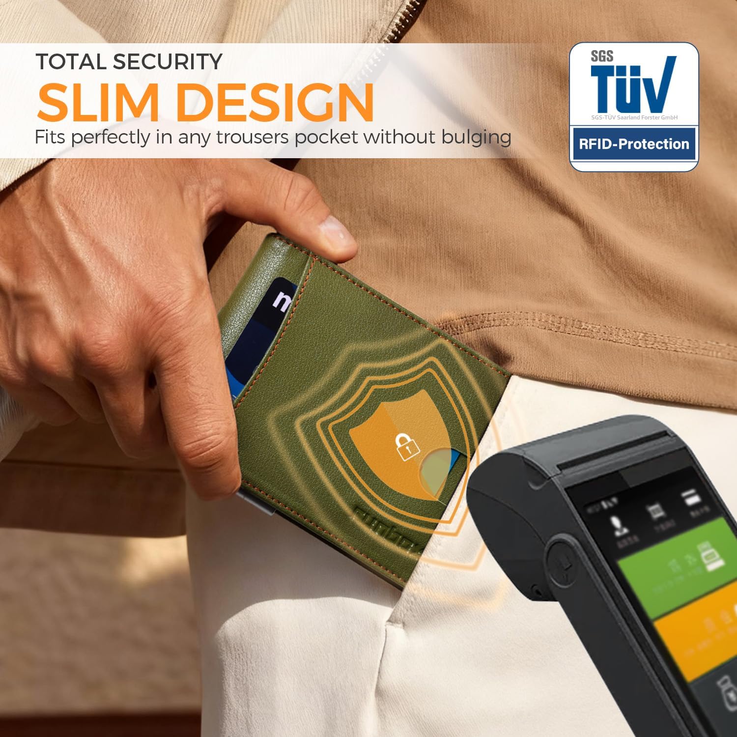 RUNBOX Slim Money Clip Wallets for Men RFID Blocking 11 Card Holder Minimalist Small Leather Bifold Men's Front Pocket Wallet Gift Box - Image 5