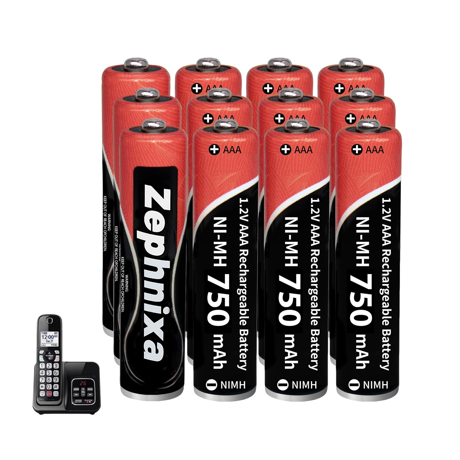 6 Pack 1.2V 750mAh Ni-MH AAA Rechargeable Batteries - Pre-Charged Low Self-Discharge AAA Battery for Panasonic, BT, Gigaset Cordless Phones | Remote Controls, Toys & More — view 9