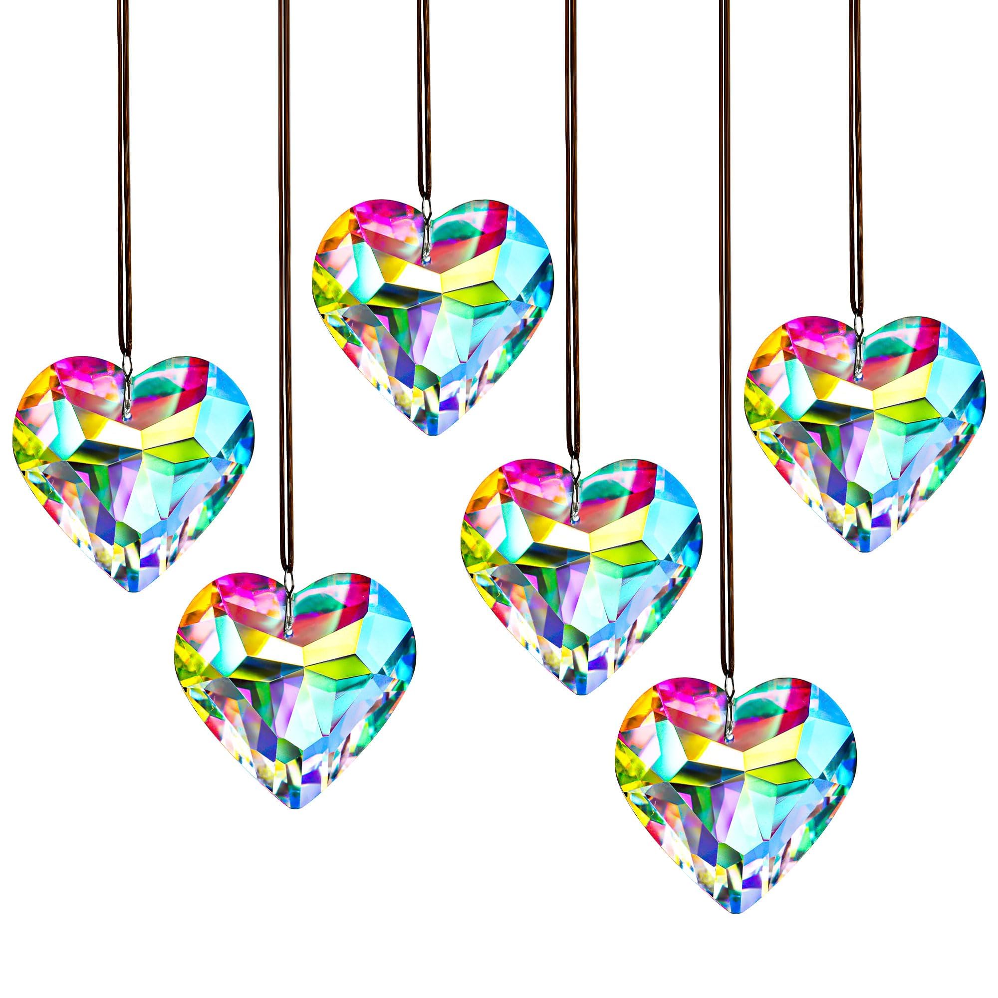 Acchiappasole In Cristallo A Forma Di Cuore 50mm - Prisma Di Vetro K9 Per Finestre, Crea Arcobaleni, Regalo