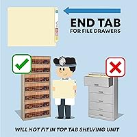 Vista 6 de Carpetas de archivo Manila, material médico, tamaño carta, carpetas con pestañas finales, carpetas de archivo Manila de 14 puntos, una sola capa