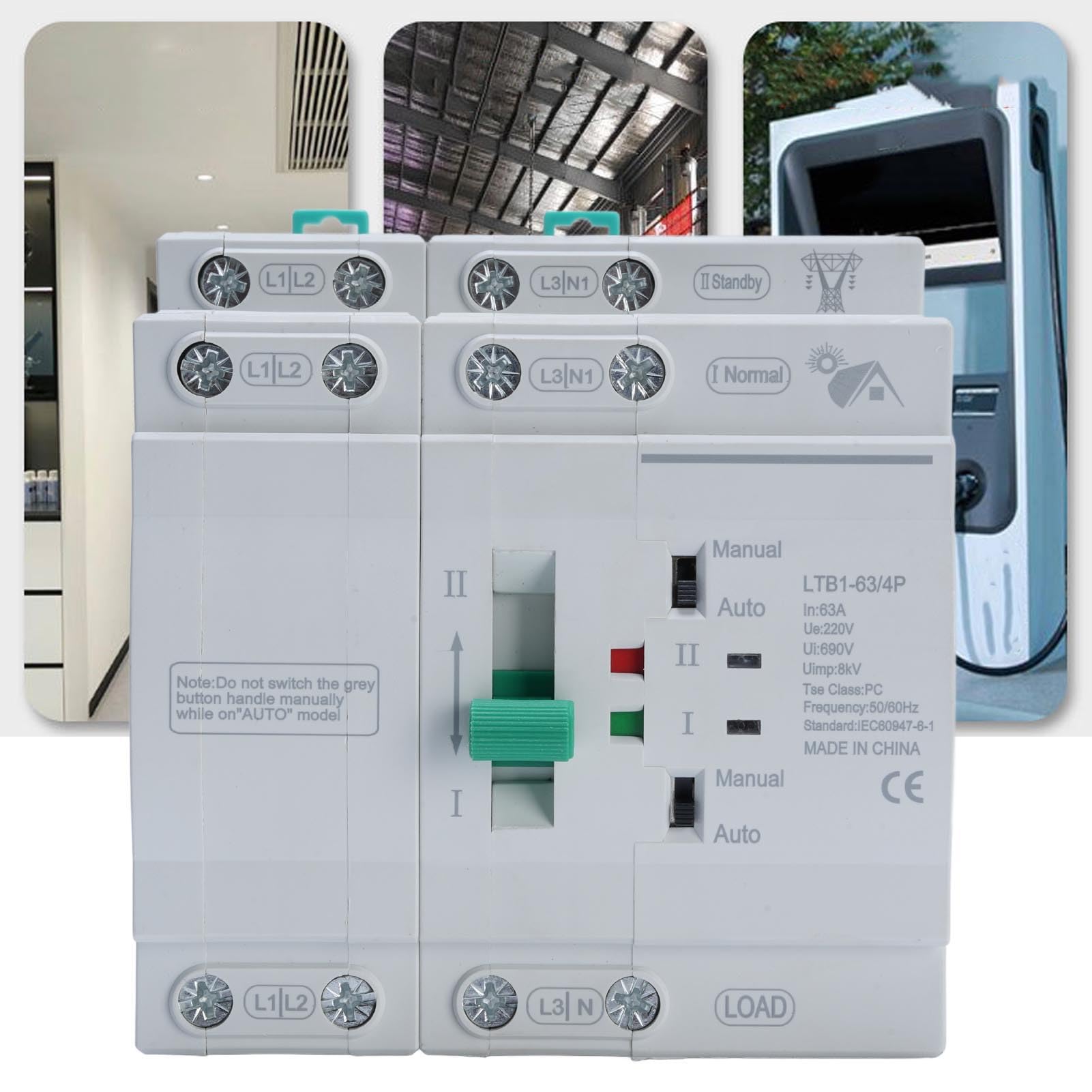 Kadimendium Commutatore Automatico Doppia Potenza Seamless 63A per Impianto Elettrico Residenziale