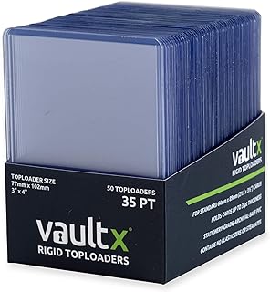Vault X Premium Extra Thick Seamless Toploaders - 3" x 4" 35pt Rigid Card Holders for Trading Cards & Sports Cards (50 Pack)