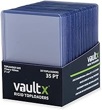 Vault X Toploaders 35pt for Collecting Cards, Premium Extra Thick, Rigid Card Holder 3" x 4" Seamless, Rigid Sleeves, Clear Protection, Sports, TCG (Pack of 50)