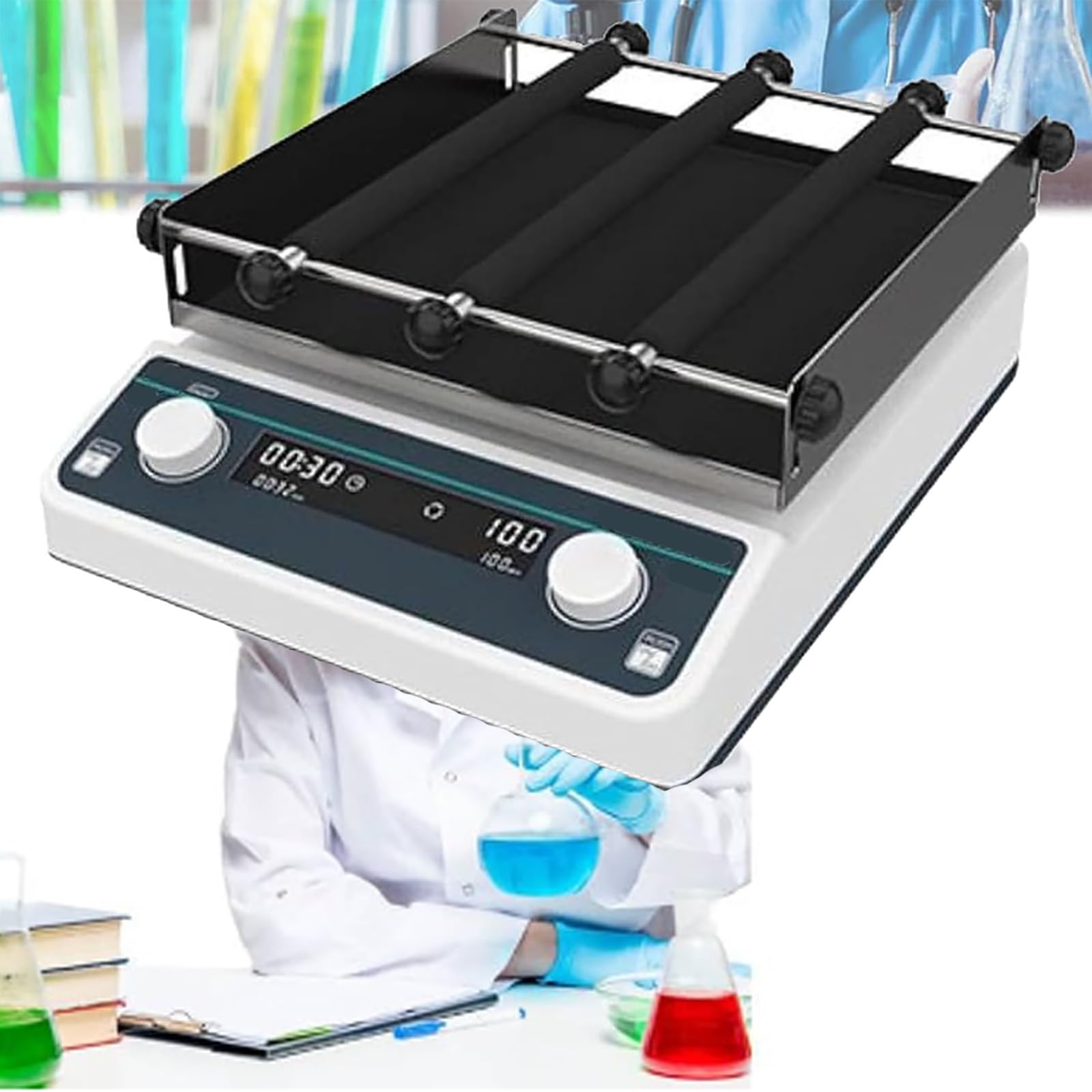 Agitatore orbitale da laboratorio con motore brushless, agitatore rotante digitale da laboratorio con display, intervallo di velocità regolabile: 40-200 giri/min