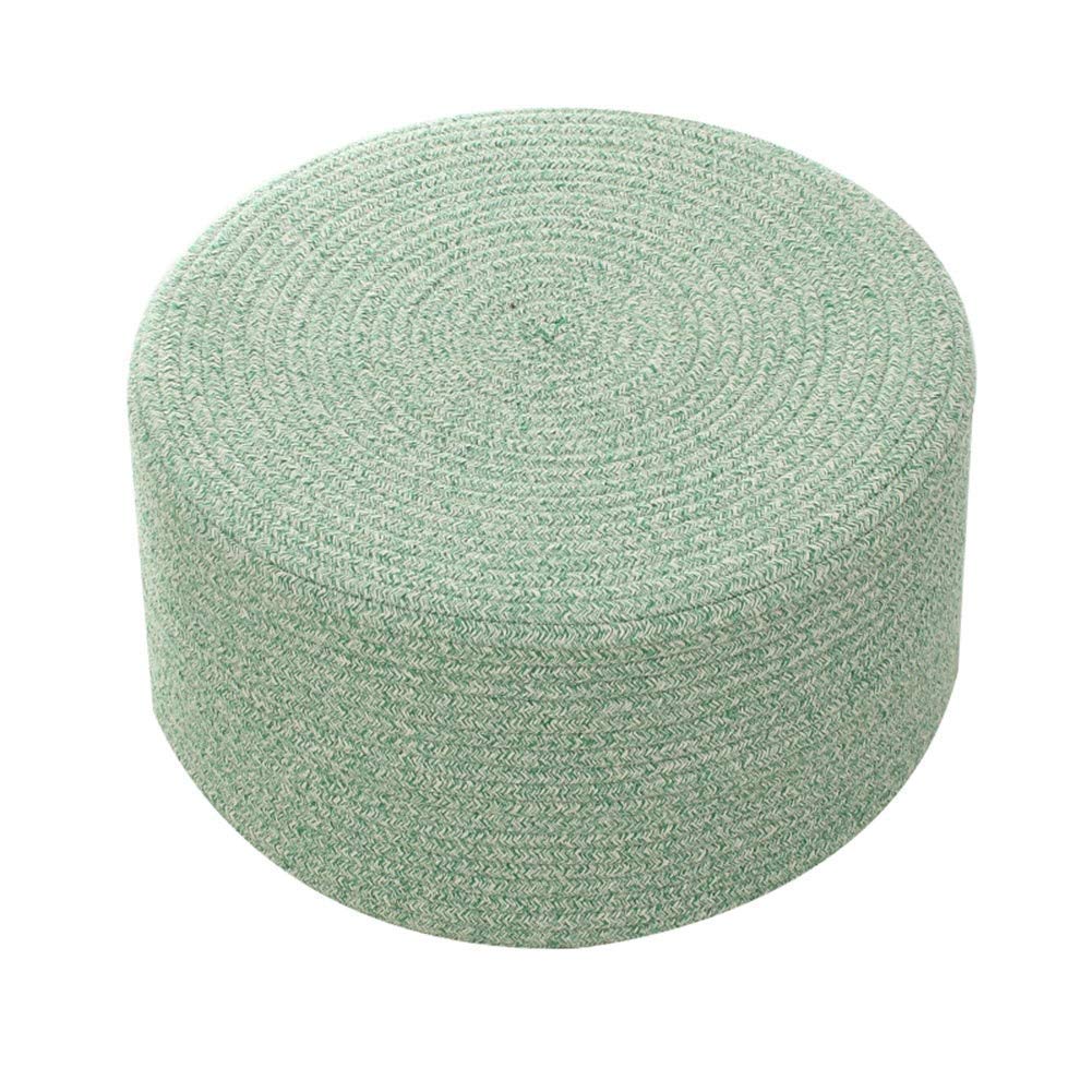 Coussin pouf ottoman vert en deux tailles pour assise de sol confortable