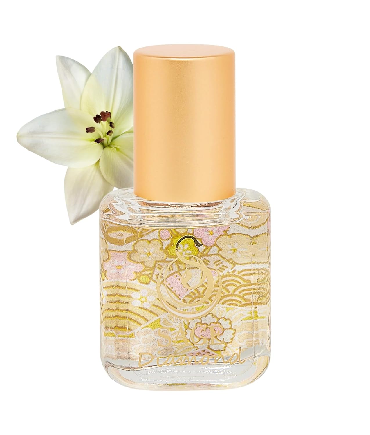 The Sage Lifestyle Diamond Roll On, Oil, Extract, Lily, Sandalwood, White Amber Oil, White Musk, Perfume for Women, Long Lasting, Clean, Parfum, Artisan, 1/4 oz, Travel Size, Mini Perfume for Women