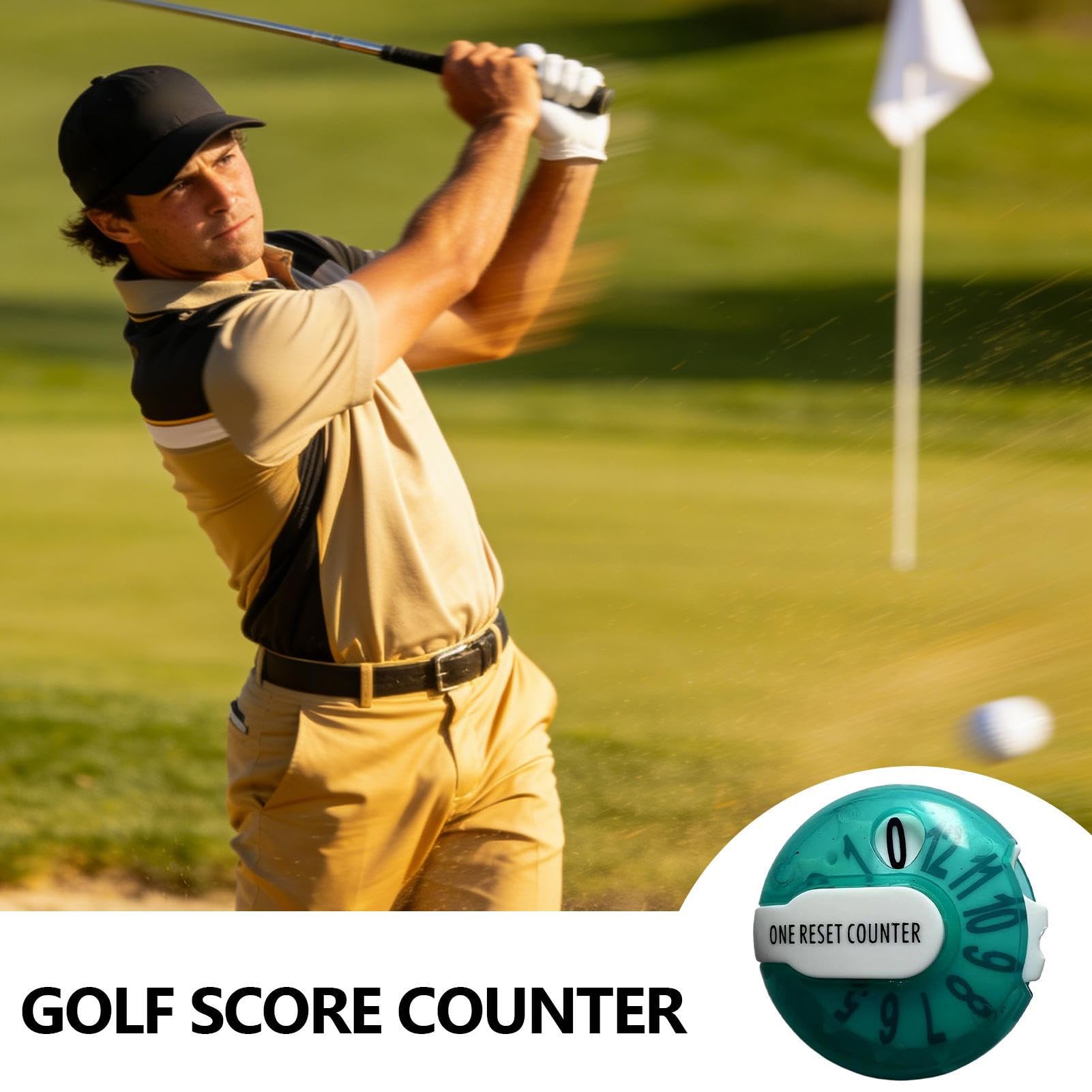 Contador de golf ABS portátil reinicio a cero de un giro Score Keeper para golfistas