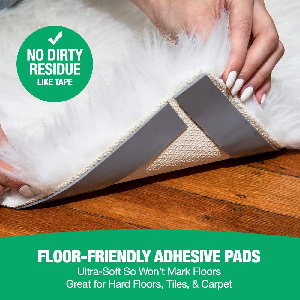 Amazon Com Non Slip Rug Gripper Pads 25 Reusable Corner Carpet Tape Grippers Adhesive No Skid Anti Slip Pad Hardwood Laminate Floors Sticky Nonslip Grip Anchors Never Curl Area Rugs