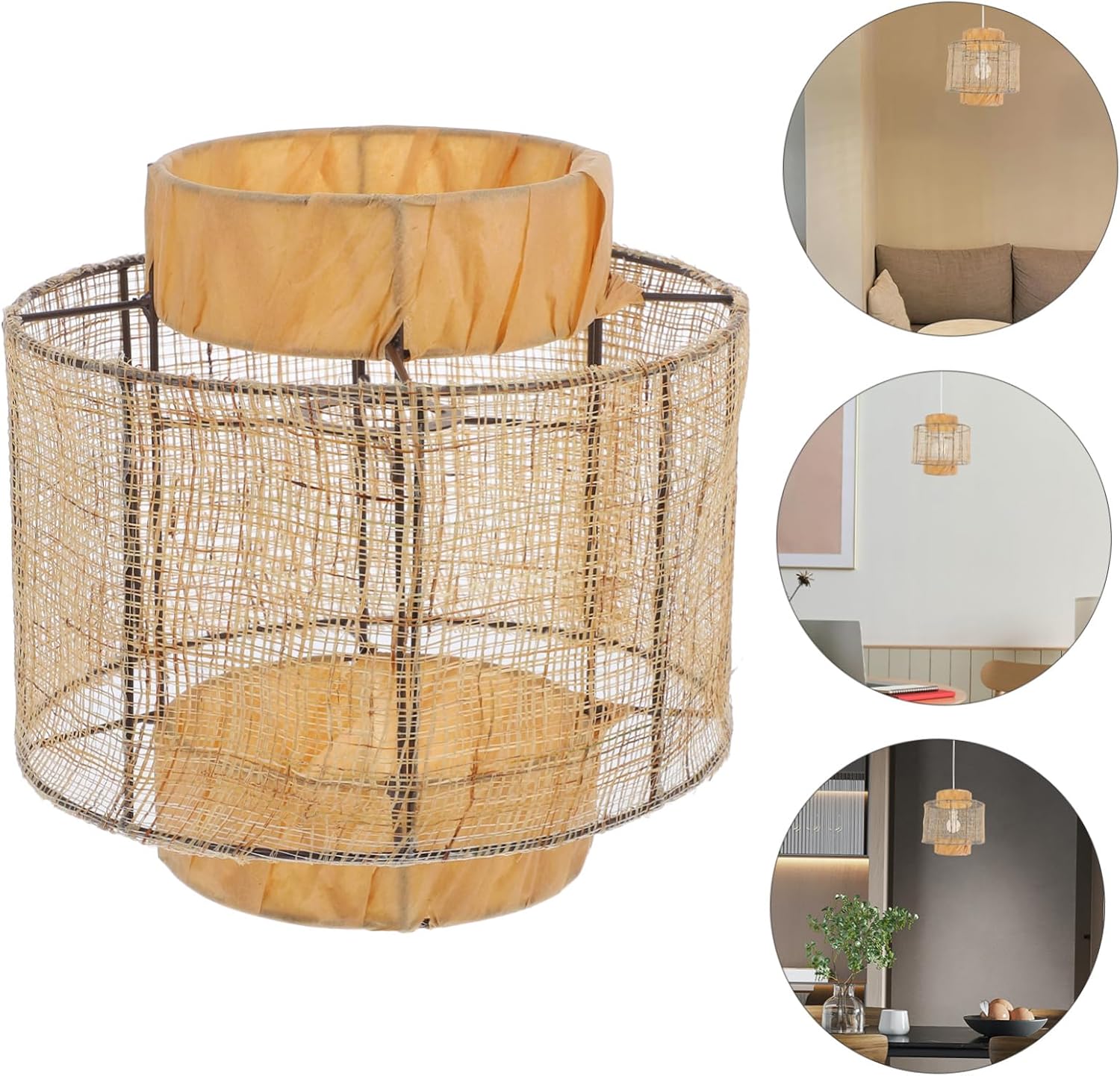 PRETYZOOM Practical Woven Hanging Lamp Shade for Floor Lamps and Unique Design Easy Installation for Home and Dining Spaces for Rustic Decor
