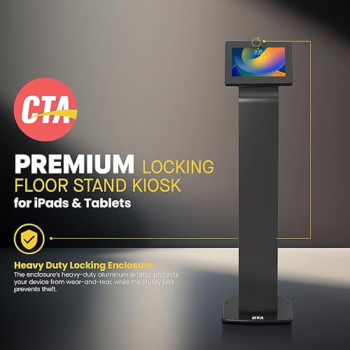 Miniatura 2 de Soporte de piso de quiosco premium  Quiosco de base de soporte con bloqueo CTA para iPad 11 (A16)  Pro 11 pulgadas M4  Air 11 pulgadas M3  iPad 10