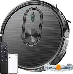XIEBro Robot Vacuum and Mop Combo, 6500Pa Suction, 2-in-1 with Gyro Navigation, 200 Min Runtime, App/Wi-Fi/Voice Control, Slim Design, for Pet Hair, Hard Floors, Carpet