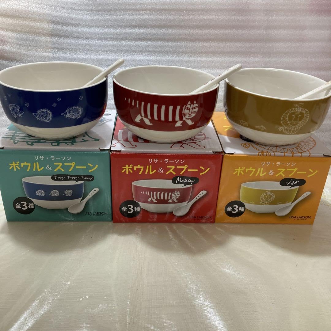 Amazon.co.jp: リサラーソン 3セット ボウル スプーン 陶器 三種類 